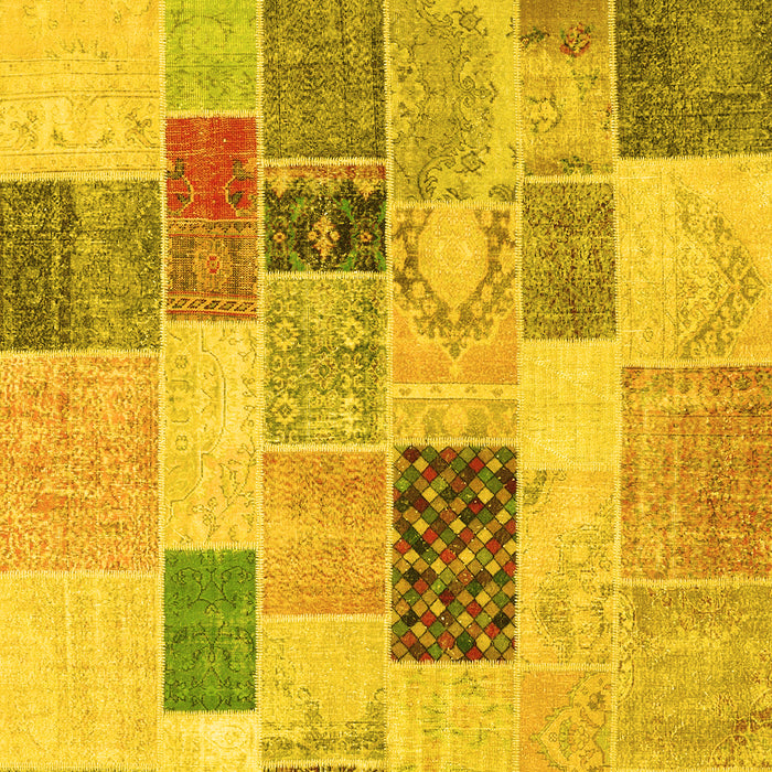 Patchwork Yellow Transitional Rug, con1410yw