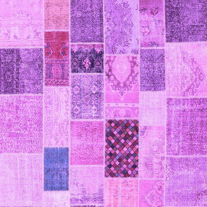 Machine Washable Patchwork Purple Transitional Area Rugs, wshcon1410pur