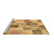 Sideview of Machine Washable Patchwork Brown Transitional Rug, wshcon1410brn