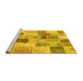 Sideview of Machine Washable Patchwork Yellow Transitional Rug, wshcon1410yw