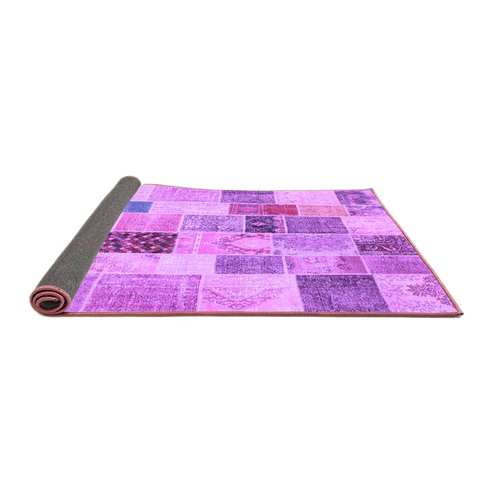 Sideview of Patchwork Purple Transitional Rug, con1410pur