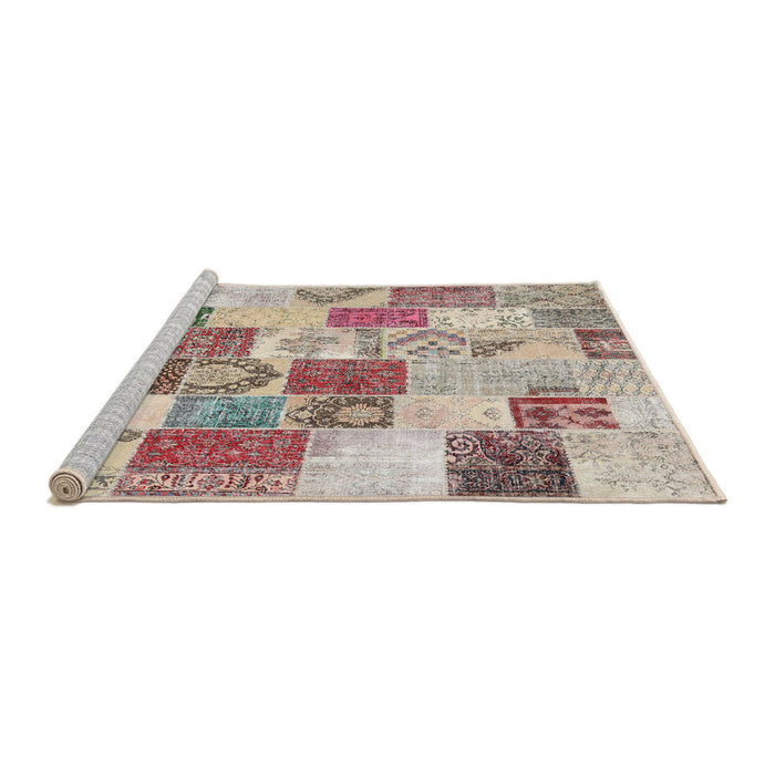 Serging Thickness of Machine Washable Contemporary Dark Almond Brown Rug, wshcon1411