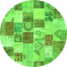 Square Patchwork Green Transitional Rug, con1411grn