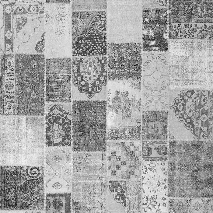 Serging Thickness of Machine Washable Patchwork Gray Transitional Rug, wshcon1411gry