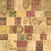 Square Patchwork Brown Transitional Rug, con1411brn