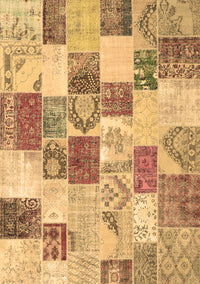 Patchwork Brown Transitional Rug, con1411brn