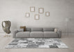 Machine Washable Patchwork Gray Transitional Rug in a Living Room,, wshcon1411gry