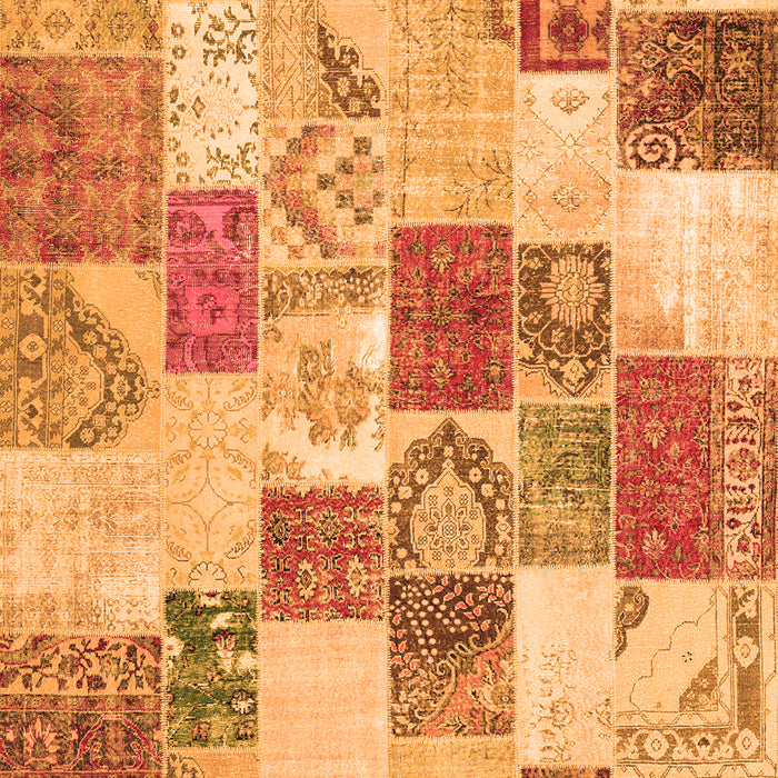 Serging Thickness of Machine Washable Patchwork Orange Transitional Area Rugs, wshcon1411org