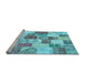 Sideview of Machine Washable Patchwork Light Blue Transitional Rug, wshcon1411lblu