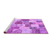 Sideview of Machine Washable Patchwork Purple Transitional Area Rugs, wshcon1411pur