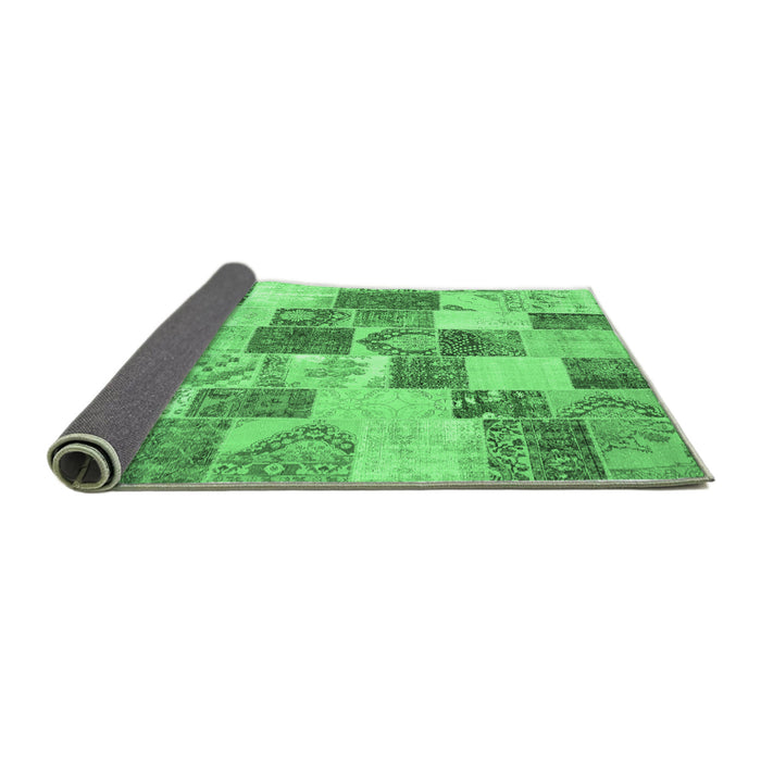 Sideview of Patchwork Emerald Green Transitional Rug, con1411emgrn