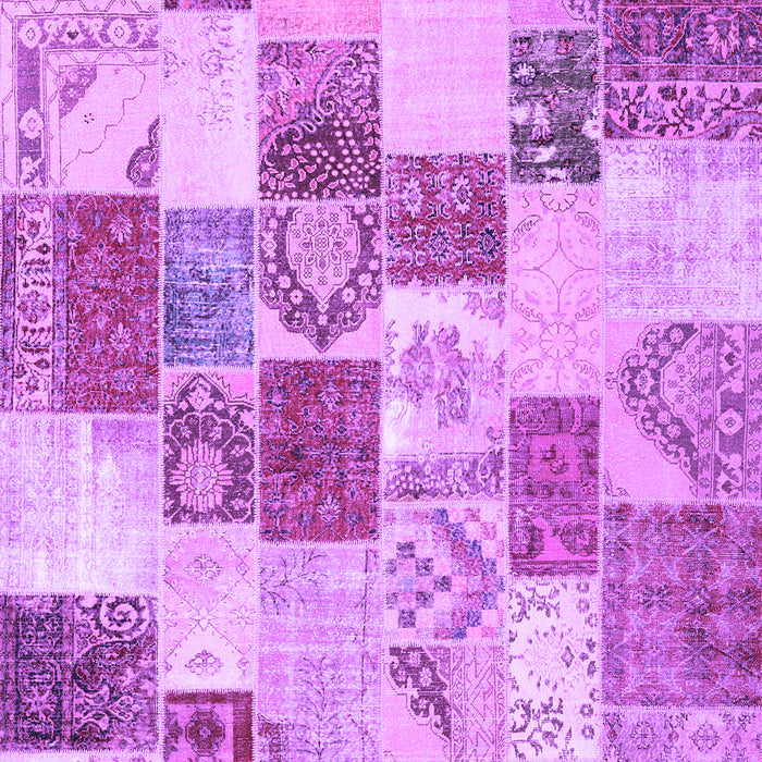 Machine Washable Patchwork Purple Transitional Area Rugs, wshcon1411pur