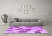 Machine Washable Patchwork Purple Transitional Area Rugs in a Living Room, wshcon1411pur