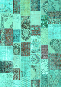 Patchwork Turquoise Transitional Rug, con1411turq