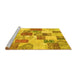 Sideview of Machine Washable Patchwork Yellow Transitional Rug, wshcon1411yw