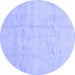 Round Solid Blue Modern Rug, con1412blu