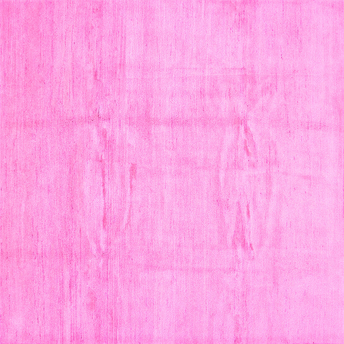 Square Machine Washable Solid Pink Modern Rug, wshcon1412pnk
