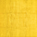 Square Machine Washable Solid Yellow Modern Rug, wshcon1412yw