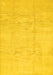 Machine Washable Solid Yellow Modern Rug, wshcon1412yw