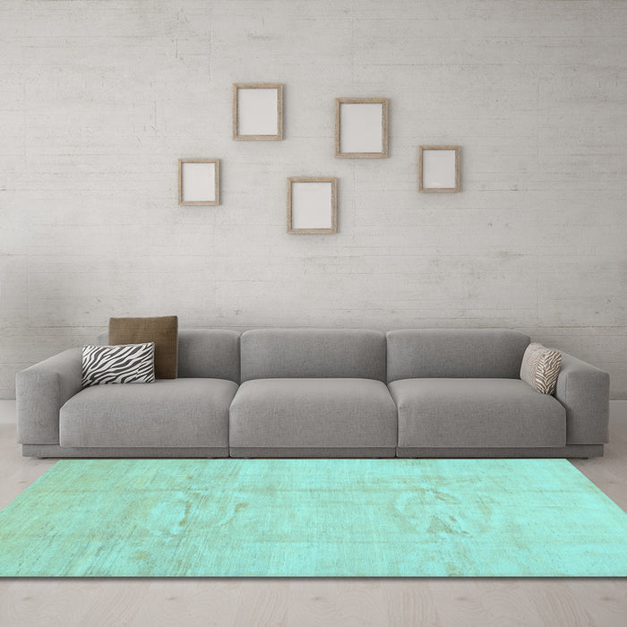 Machine Washable Solid Light Blue Modern Rug in a Living Room, wshcon1412lblu
