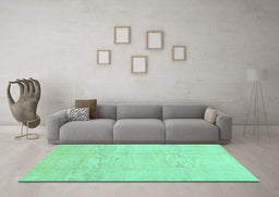 Machine Washable Solid Turquoise Modern Area Rugs in a Living Room,, wshcon1412turq