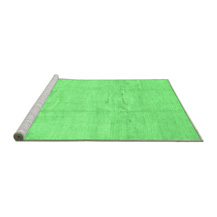 Sideview of Machine Washable Solid Emerald Green Modern Area Rugs, wshcon1412emgrn