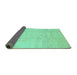 Sideview of Solid Turquoise Modern Rug, con1412turq