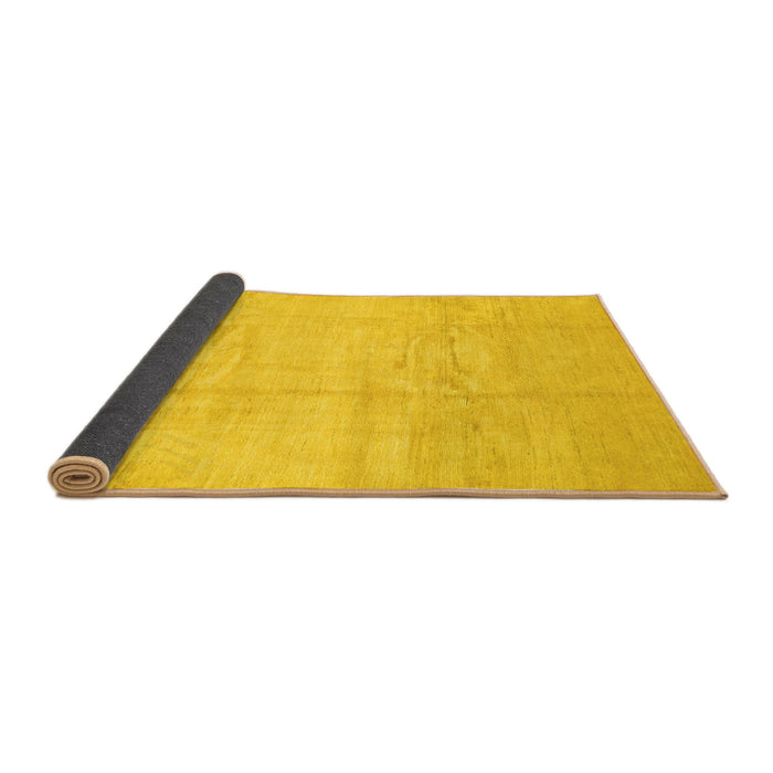 Sideview of Solid Yellow Modern Rug, con1412yw