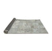 Thickness of Contemporary Gunmetal Gray Patchwork Rug, con1413