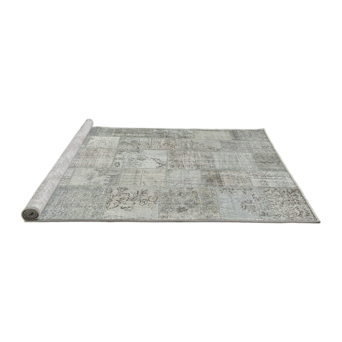 Serging Thickness of Machine Washable Contemporary Gunmetal Gray Rug, wshcon1413