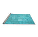 Sideview of Machine Washable Patchwork Light Blue Transitional Rug, wshcon1413lblu