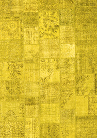 Patchwork Yellow Transitional Rug, con1413yw