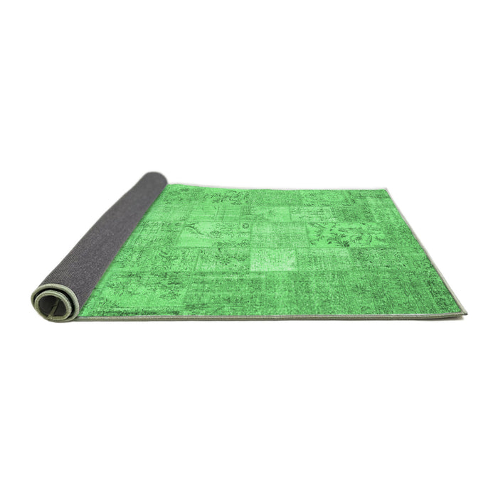Sideview of Patchwork Emerald Green Transitional Rug, con1413emgrn