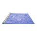 Sideview of Machine Washable Patchwork Blue Transitional Rug, wshcon1413blu