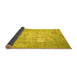 Sideview of Patchwork Yellow Transitional Rug, con1413yw