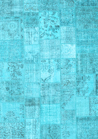 Patchwork Light Blue Transitional Rug, con1413lblu