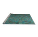 Sideview of Machine Washable Southwestern Light Blue Country Rug, wshcon1414lblu