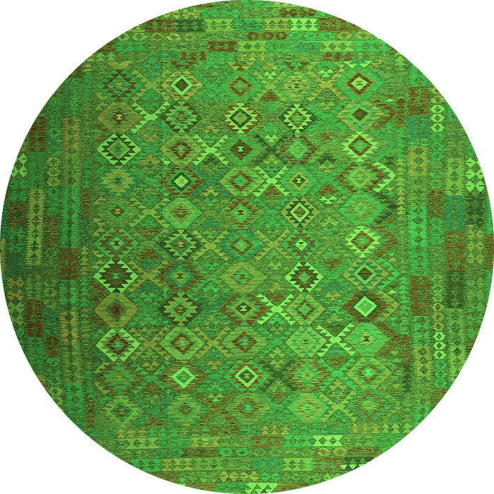 Square Southwestern Green Country Rug, con1414grn