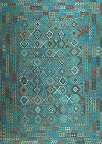 Southwestern Light Blue Country Rug, con1414lblu