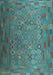 Southwestern Light Blue Country Rug, con1414lblu