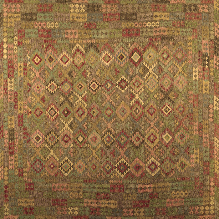 Square Southwestern Brown Country Rug, con1414brn