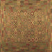 Square Southwestern Brown Country Rug, con1414brn