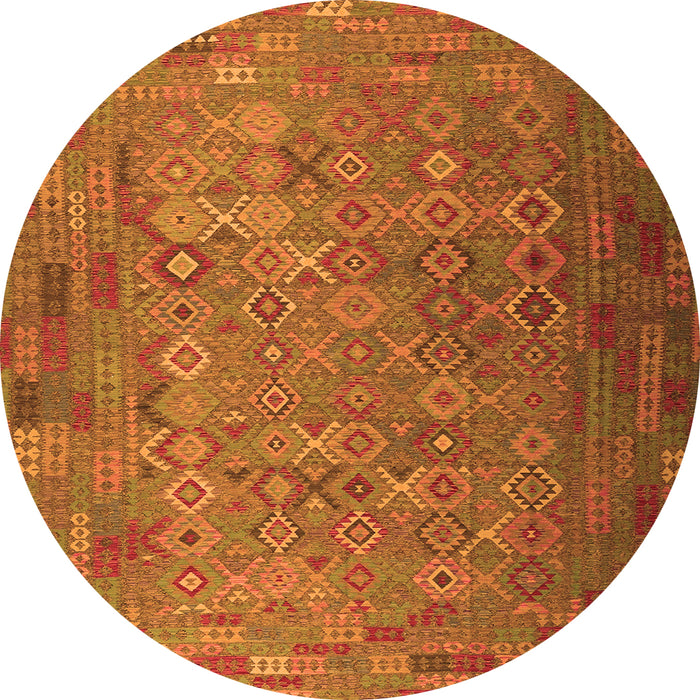 Square Southwestern Orange Country Rug, con1414org