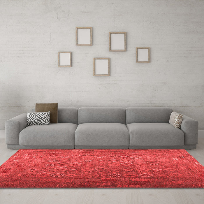 Country Red Washable Rugs