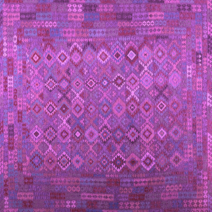 Square Machine Washable Southwestern Purple Country Area Rugs, wshcon1414pur