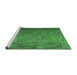 Sideview of Machine Washable Southwestern Emerald Green Country Area Rugs, wshcon1414emgrn