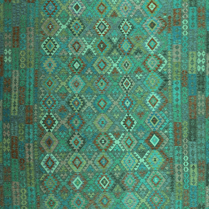 Machine Washable Southwestern Turquoise Country Area Rugs, wshcon1414turq