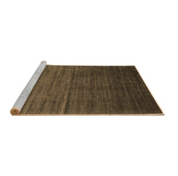 Sideview of Machine Washable Abstract Brown Contemporary Rug, wshcon1415brn