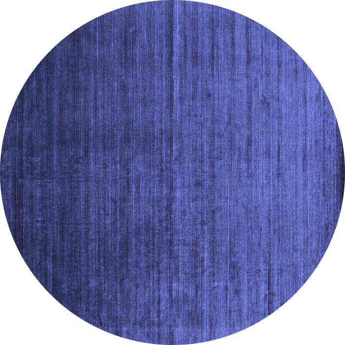 Round Abstract Blue Contemporary Rug, con1415blu