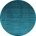 Round Machine Washable Abstract Light Blue Contemporary Rug, wshcon1415lblu